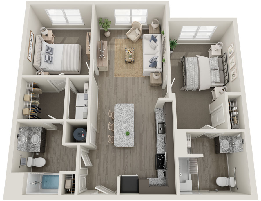 Accessible 2-Bed Apartment Plan