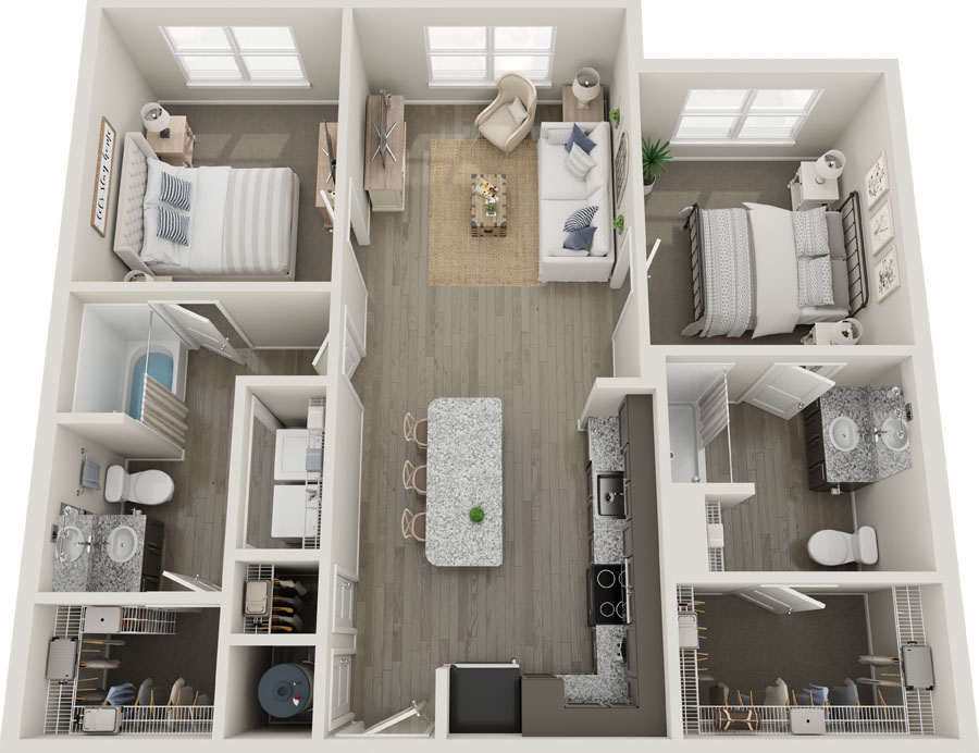 B2 Floor Plan - 2 Bed / 2 Bath